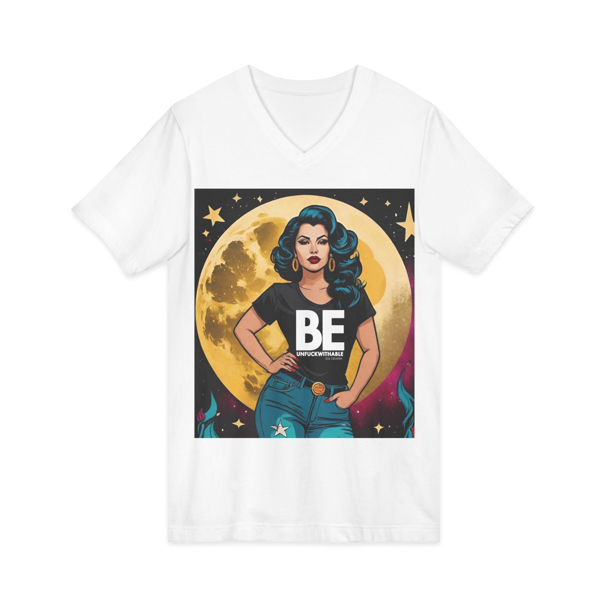 Be Unfuckwithable Vintage Retro Glam V Neck T