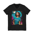 Ancestral Approved  Vintage Glam V-Neck Tee — Retro Glam Portrait Graphic T-Shirt