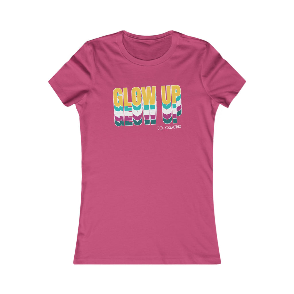Glow Up Tee — Women's Retro Rainbow Graphic T-Shirt