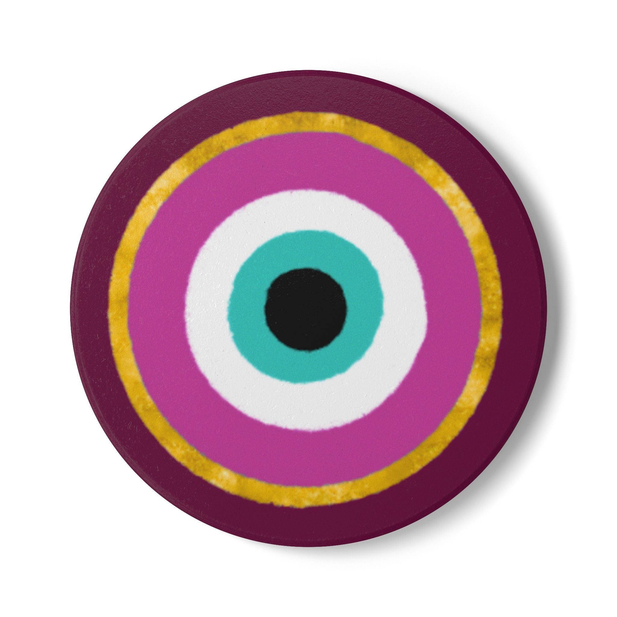 Magenta Mal de Ojo Ceramic Coaster