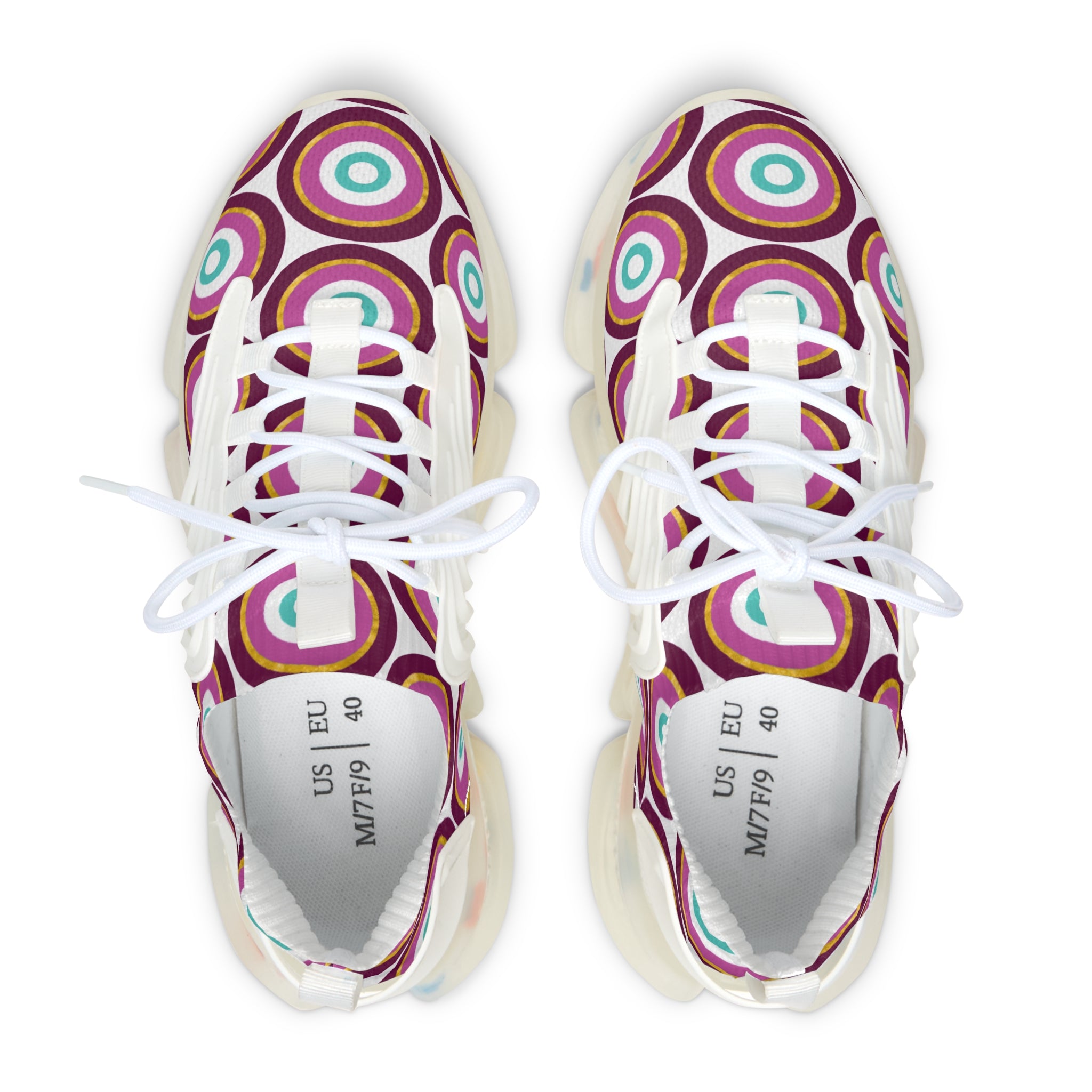 Evil Eye Stylish Women's Mesh Sneakers with Colorful Pattern, Casual Footwear, Trendy Sneakers, Comfortable Workout Shoes, Unique Athletic Trainers