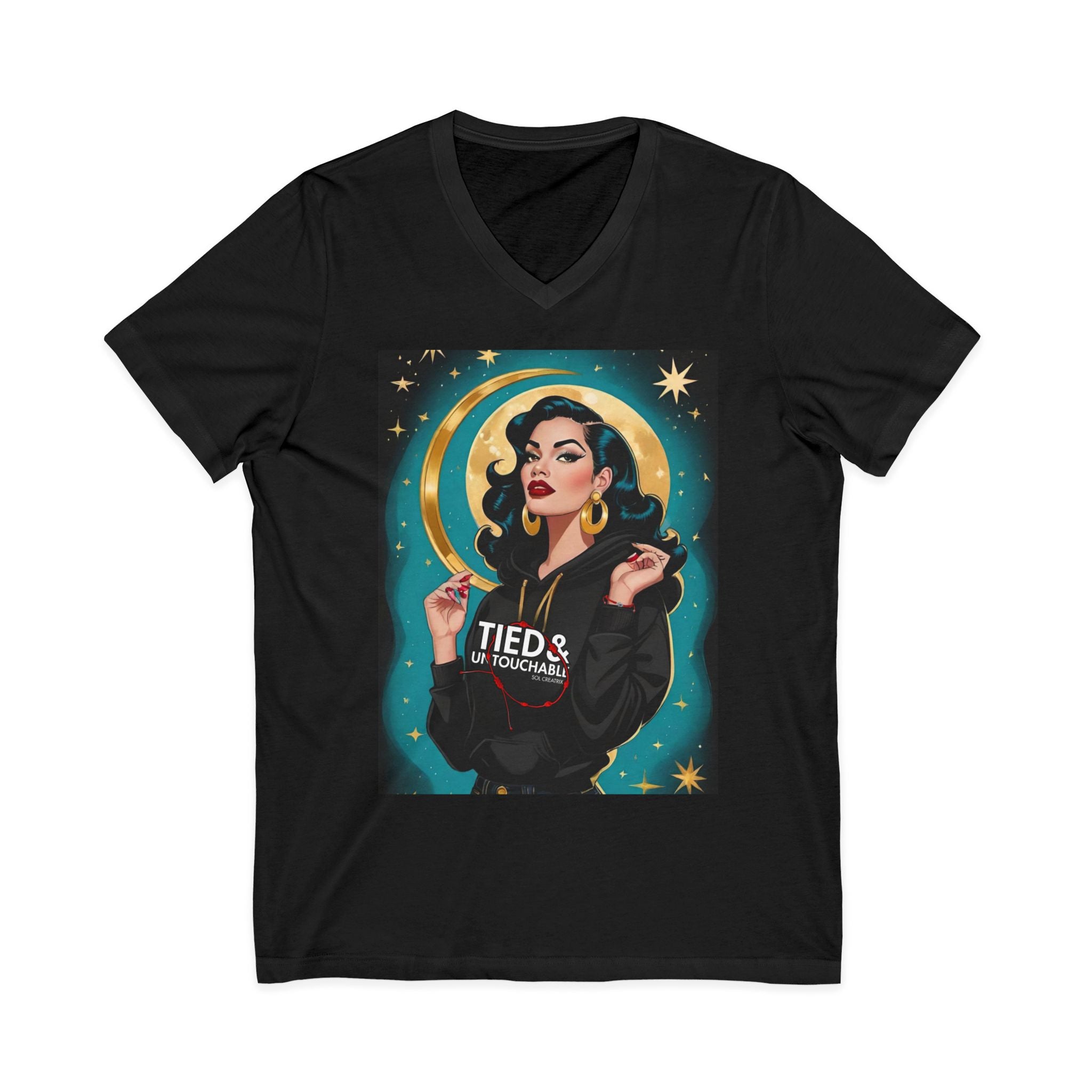 Tied and Untouchable Vintage Glam V-Neck Tee