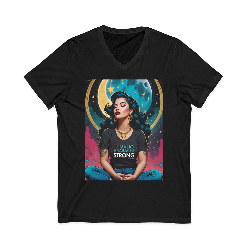 ManoAsabache Strong Vintage Retro Glam Unisex Jersey Short Sleeve V-Neck Tee