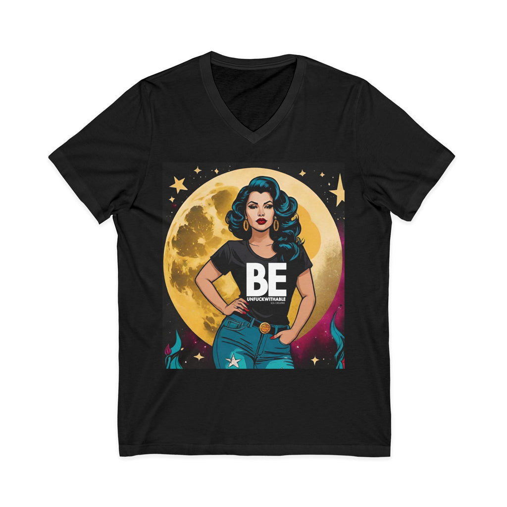 Be Unfuckwithable Vintage Retro Glam V Neck T