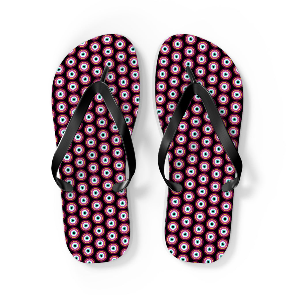 Mal de Ojo Chancleta Trendy Patterned Flip Flops - Summer Beach Footwear, Poolside Relaxation, Vacation Essential, Gift for Her