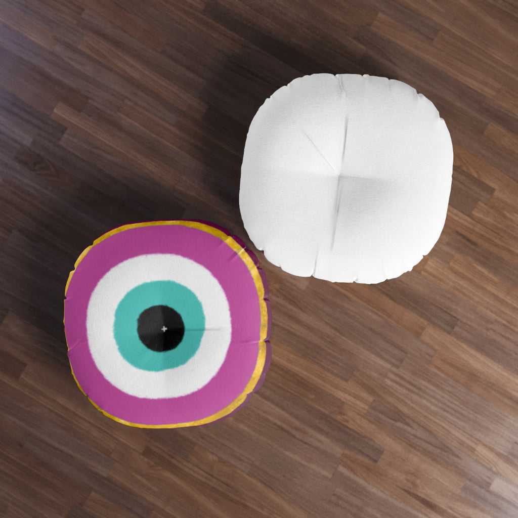 Mal De Ojo Tufted Floor Pillow, Round