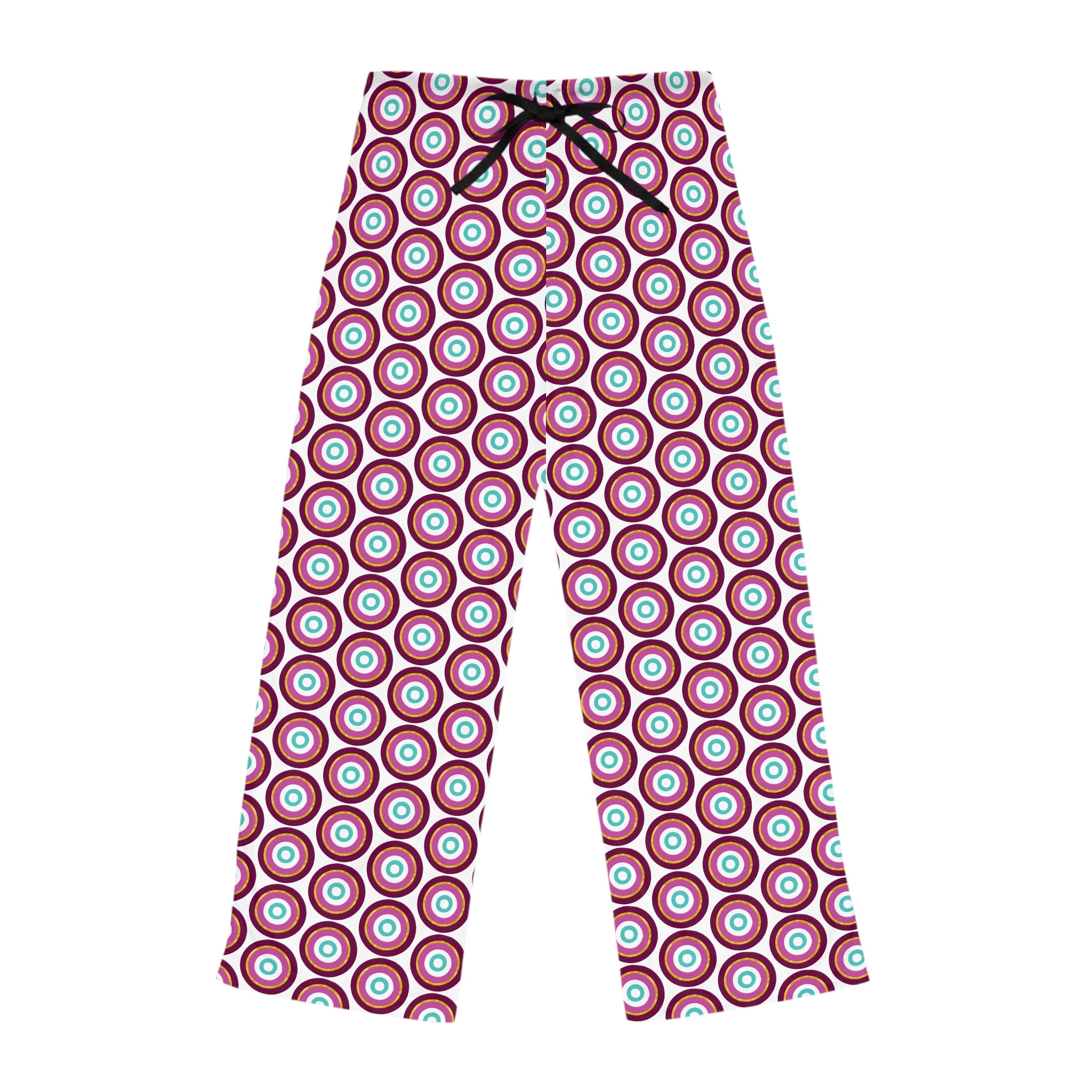 Mal De Ojo White Stylish Women's Pajama Pants, Cozy Lounge Pants, Gift for Her, Sleepwear, Relaxation Attire, Party Trousers, Unique Fashion