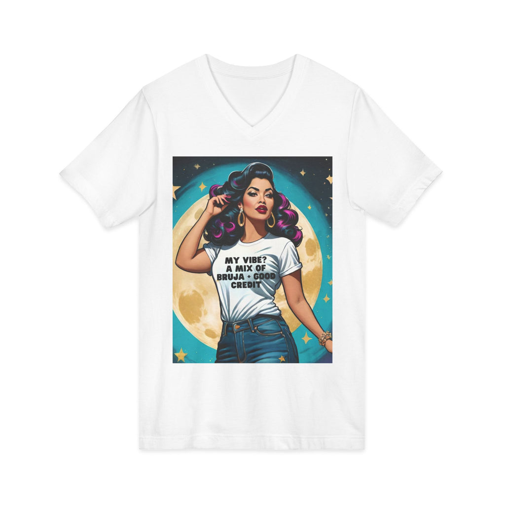 "My Vibe? A Mix of Bruja and Good Credit Vintage Retro Glam Pin UPV-Neck Tee