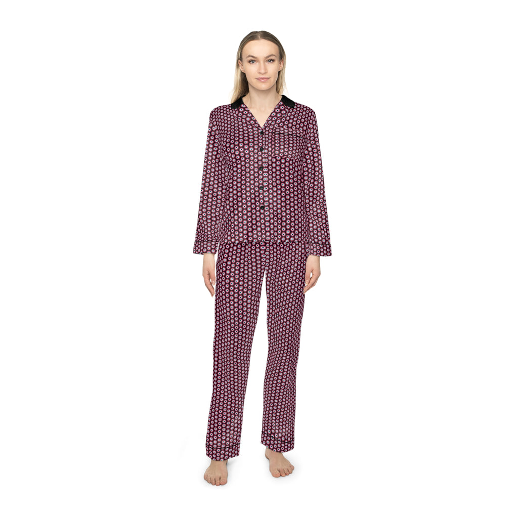 Mal De Ojo Luxurious Women's Satin Pajamas, Cozy Sleepwear, Perfect for Relaxing, Gift for Her, Valentine's Day, Pajama Set