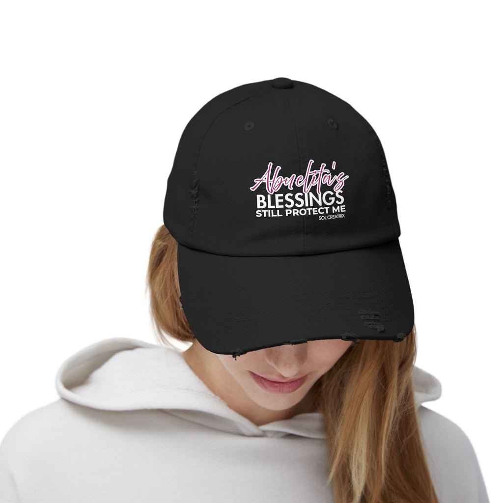Abuelita's Blessings Protect Me Unisex Distressed Cap