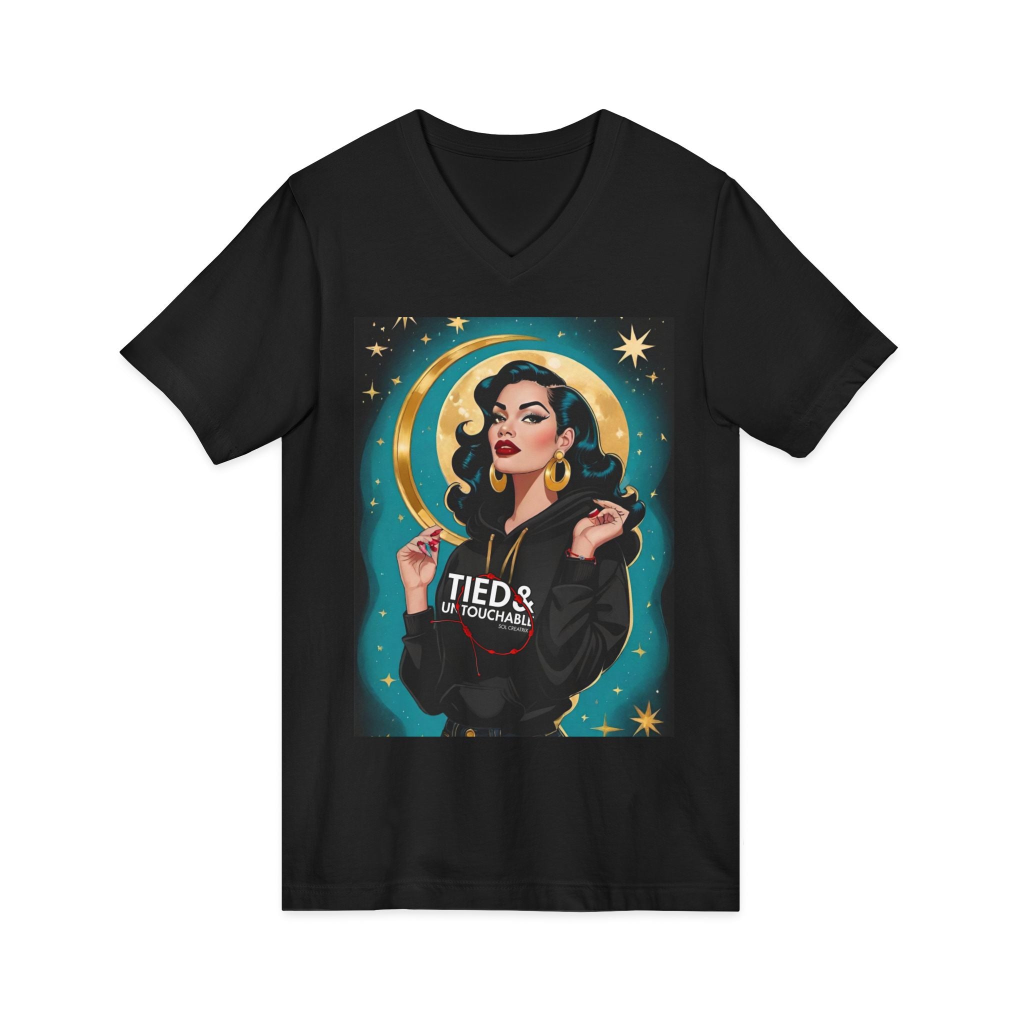 Tied and Untouchable Vintage Glam V-Neck Tee