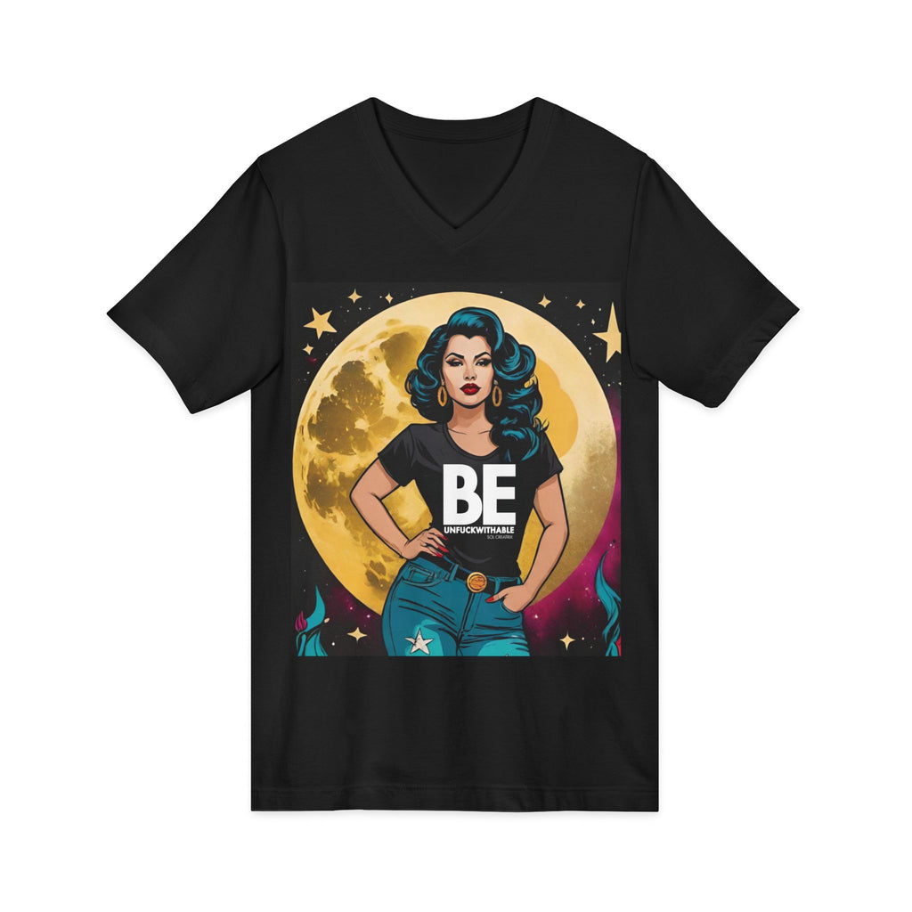 Be Unfuckwithable Vintage Retro Glam V Neck T