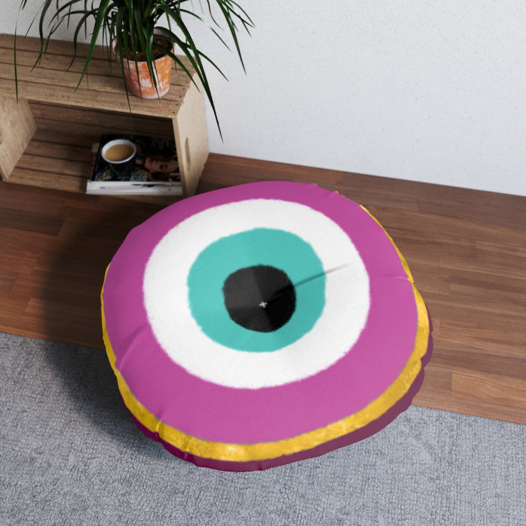 Mal De Ojo Tufted Floor Pillow, Round