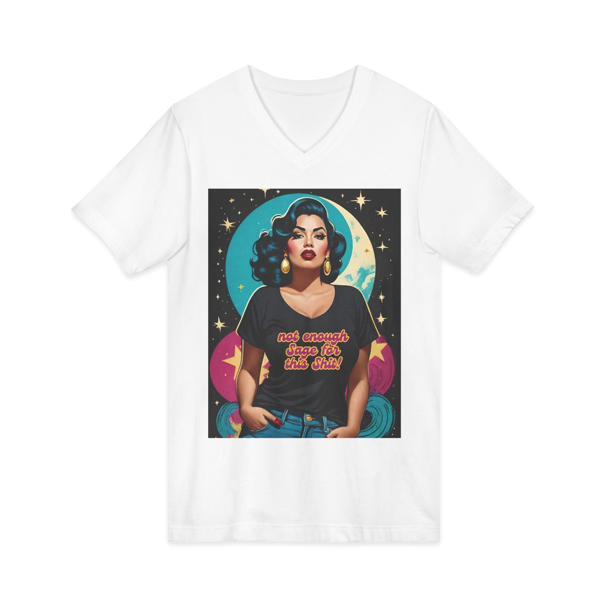 Not Enough Sage For This Shit Vintage retro Glam V-Neck Tee