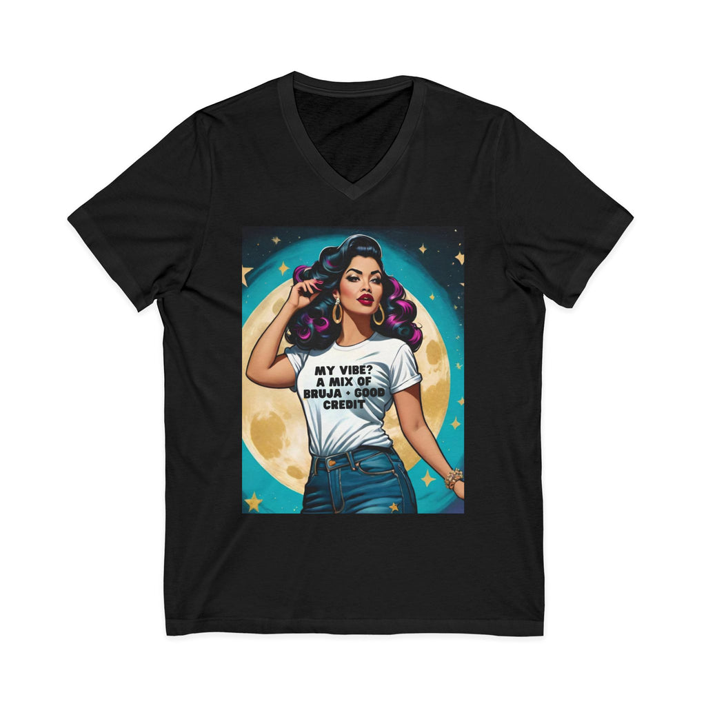 "My Vibe? A Mix of Bruja and Good Credit Vintage Retro Glam Pin UPV-Neck Tee