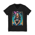 Mano Asábache Strong Vintage Retro Glam V-Neck Tee — Empowering Puerto Rican Pride T-Shirt
