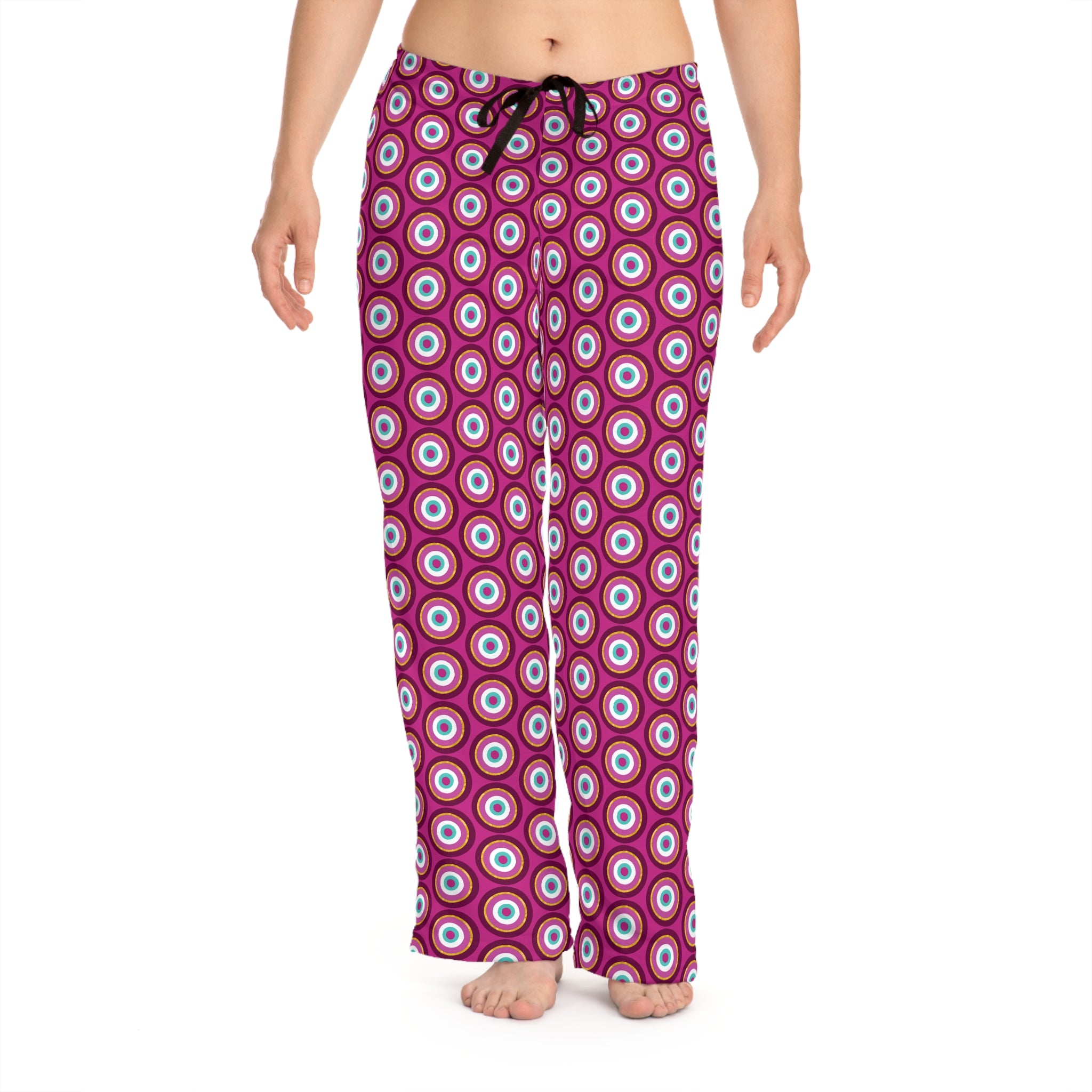Mal De Ojo Vibrant Women's Pajama Pants, Relaxed Fit Sleepwear, Fun Lounge Trousers, Colorful Party Pants, Comfortable Indoor Wear